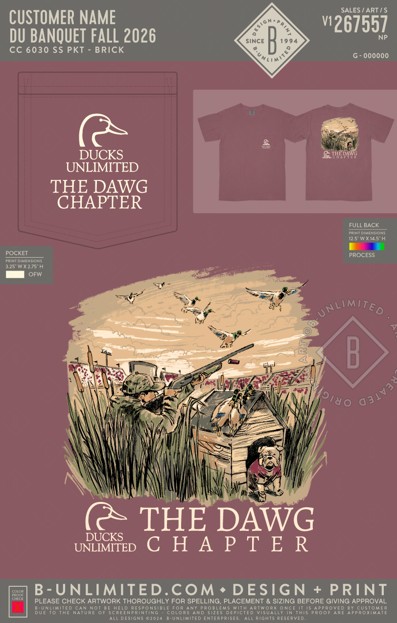 University of Georgia Ducks Unlimited - DU Banquet Fall 2026 - CC - 6030 - SS Pocket - Brick