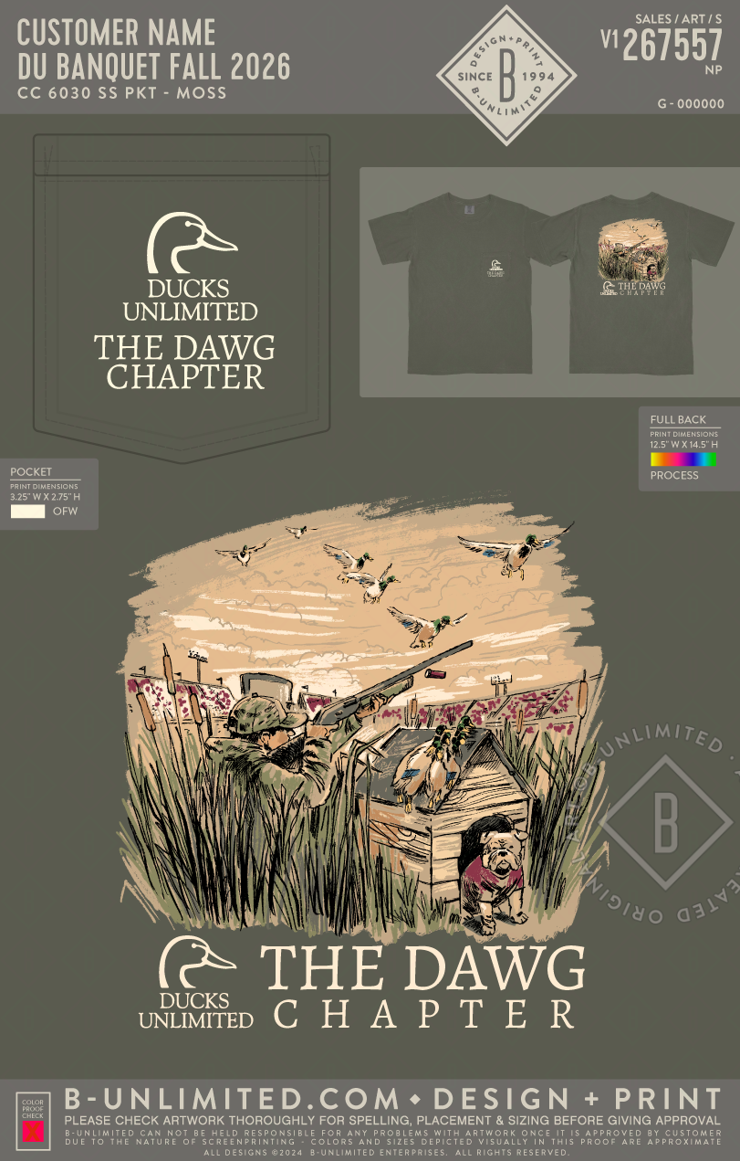 University of Georgia Ducks Unlimited - DU Banquet Fall 2026 - CC - 6030 - SS Pocket - Moss