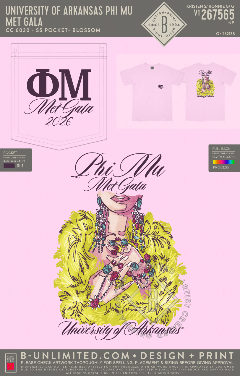 University of Arkansas Phi Mu - Met Gala - CC - 6030 - SS Pocket - Blossom