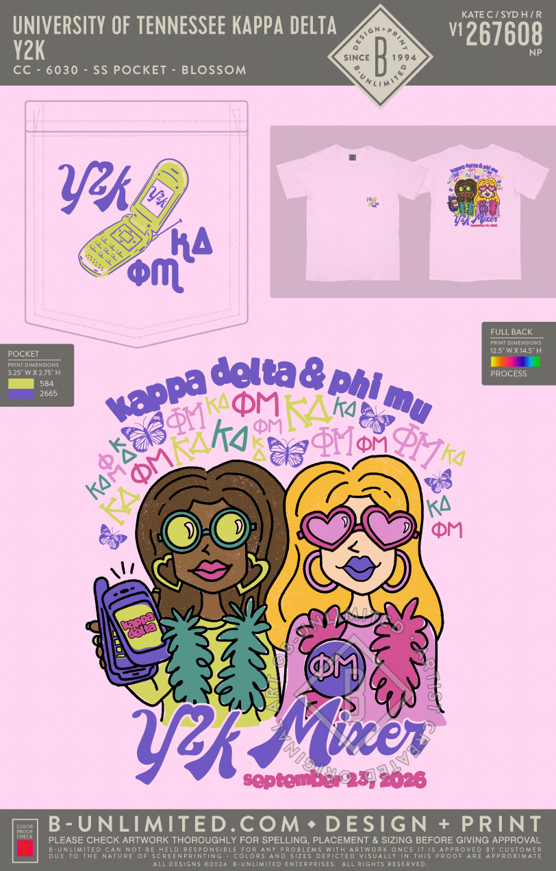 University of Tennessee Kappa Delta - Y2K - CC - 6030 - SS Pocket - Blossom