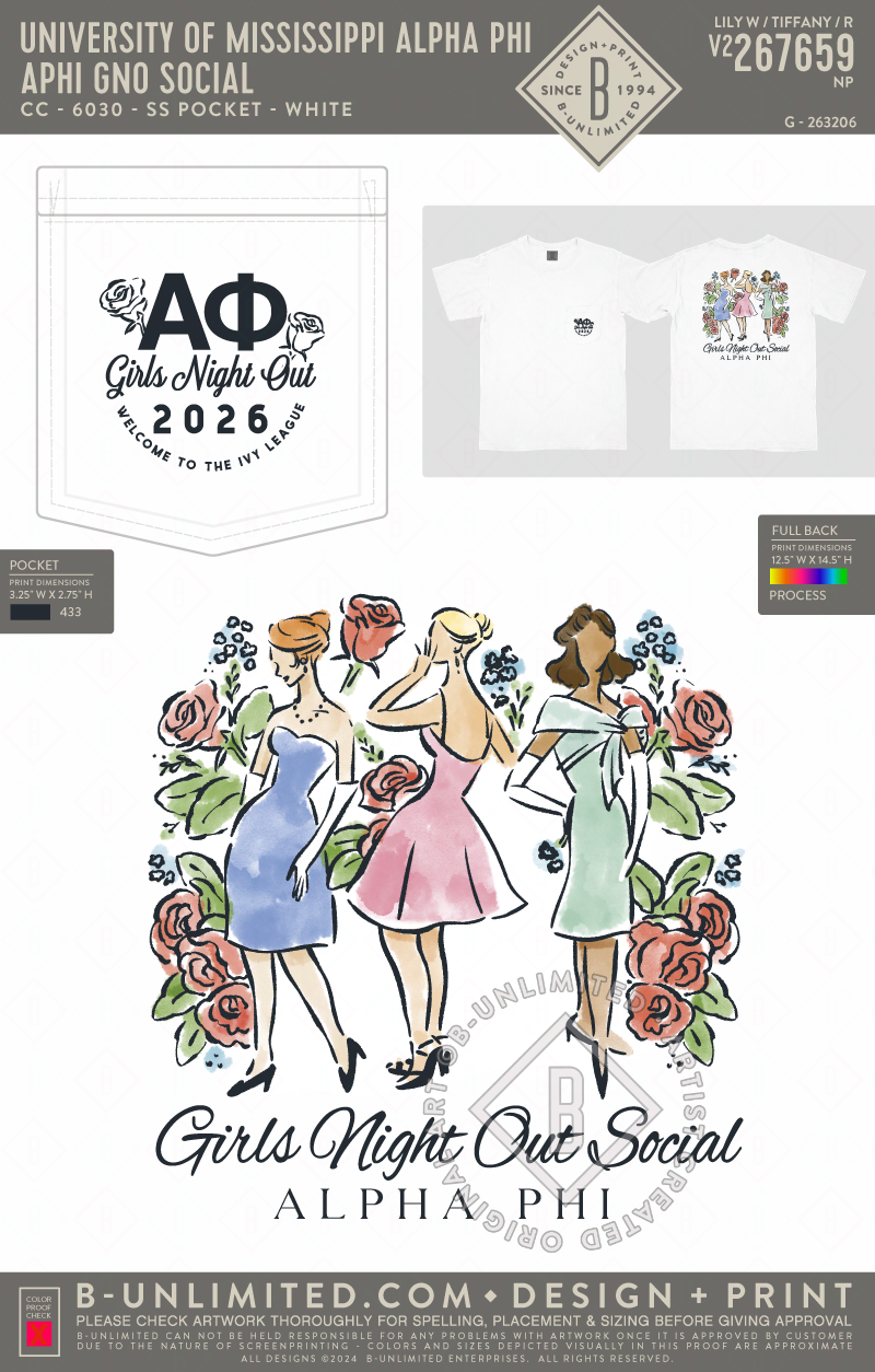 University of Mississippi Alpha Phi - APHI GNO Social - CC - 6030 - SS Pocket - White