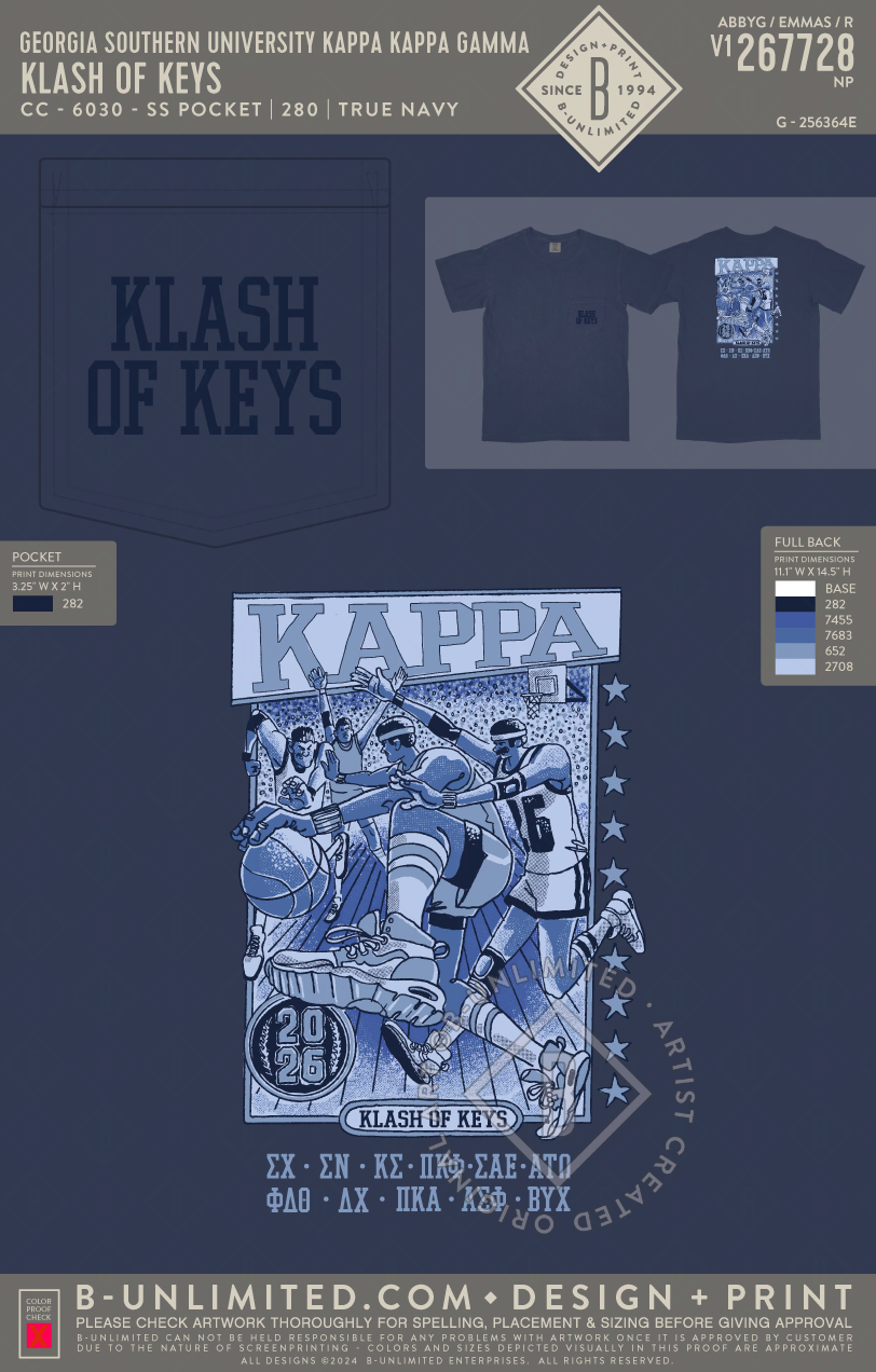 Georgia Southern University Kappa Kappa Gamma - Klash of Keys - CC - 6030 - SS Pocket - True Navy