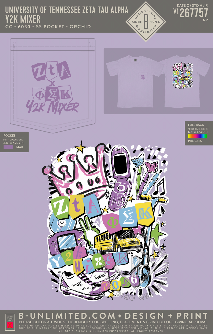 University of Tennessee Zeta Tau Alpha - Y2K Mixer - CC - 6030 - SS Pocket - Orchid