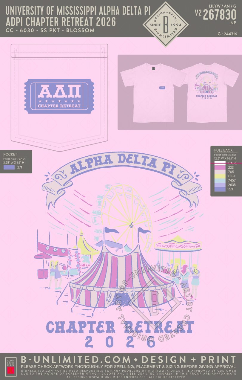 University of Mississippi Alpha Delta Pi - ADPI Chapter Retreat 2026 - CC - 6030 - SS Pocket - Blossom