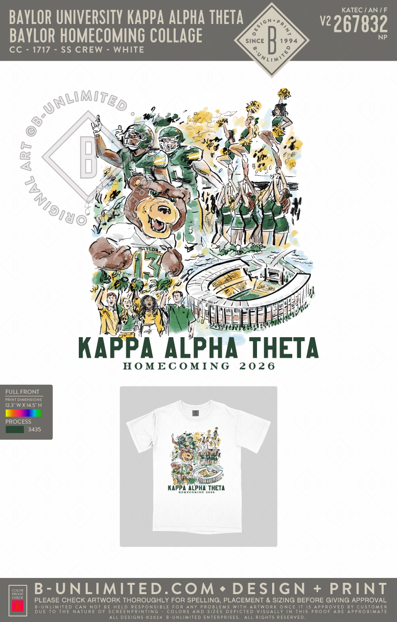 Baylor University Kappa Alpha Theta - Baylor Homecoming Collage - CC - 1717 - SS Crew - White