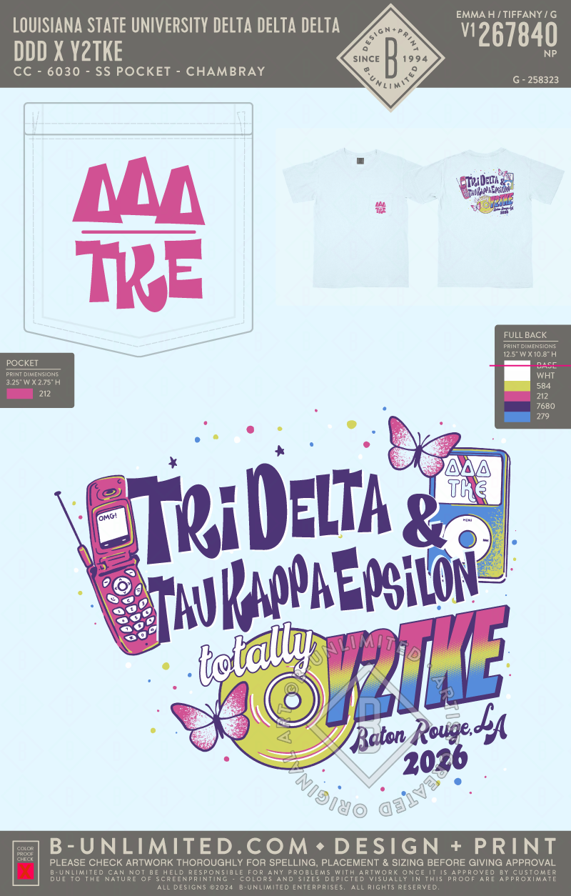 Louisiana State University Delta Delta Delta - DDD x Y2TKE - CC - 6030 - SS Pocket - Chambray