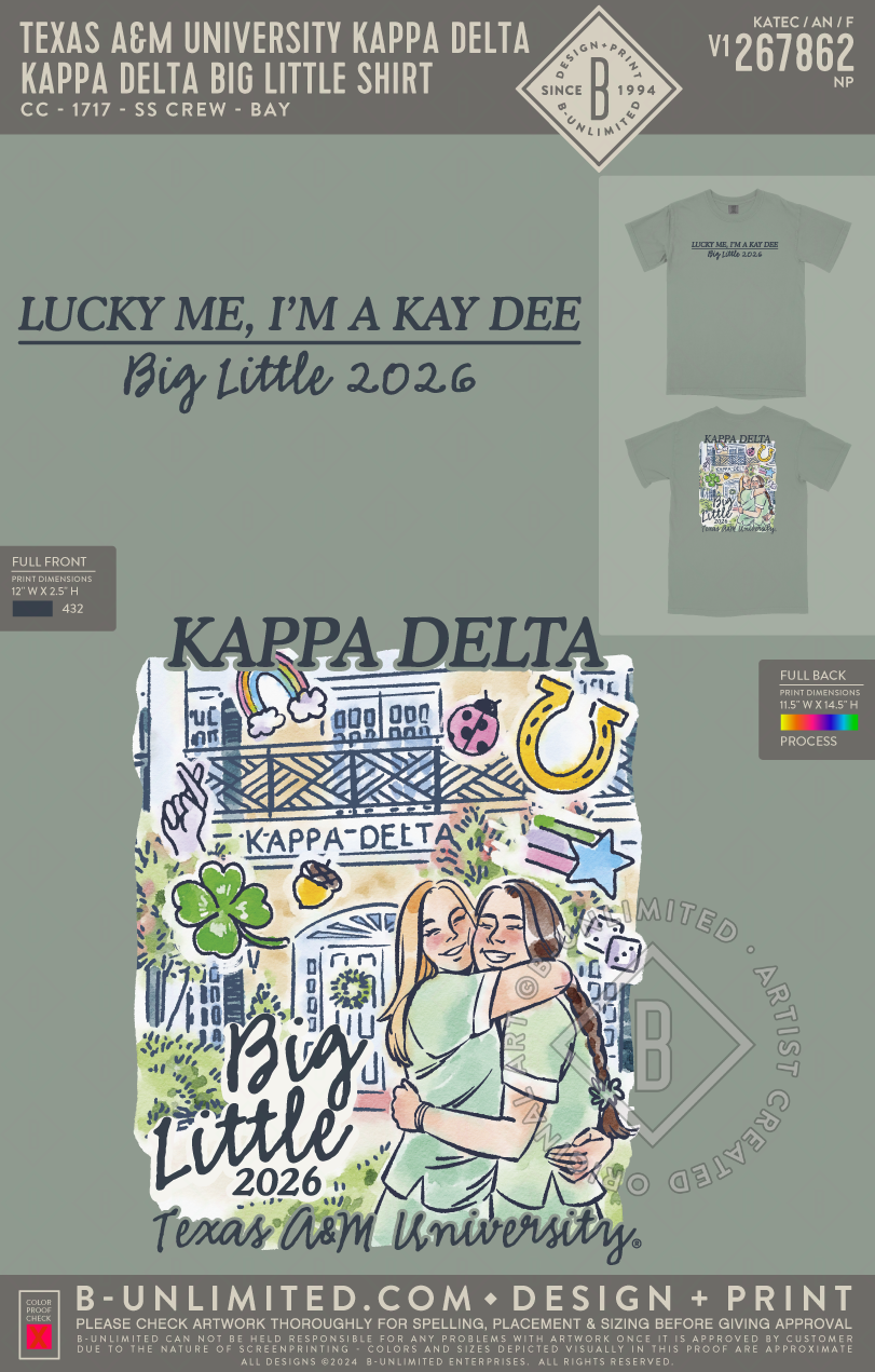 Texas A&M University Kappa Delta - Kappa Delta Big Little Shirt - CC - 1717 - SS Crew - Bay