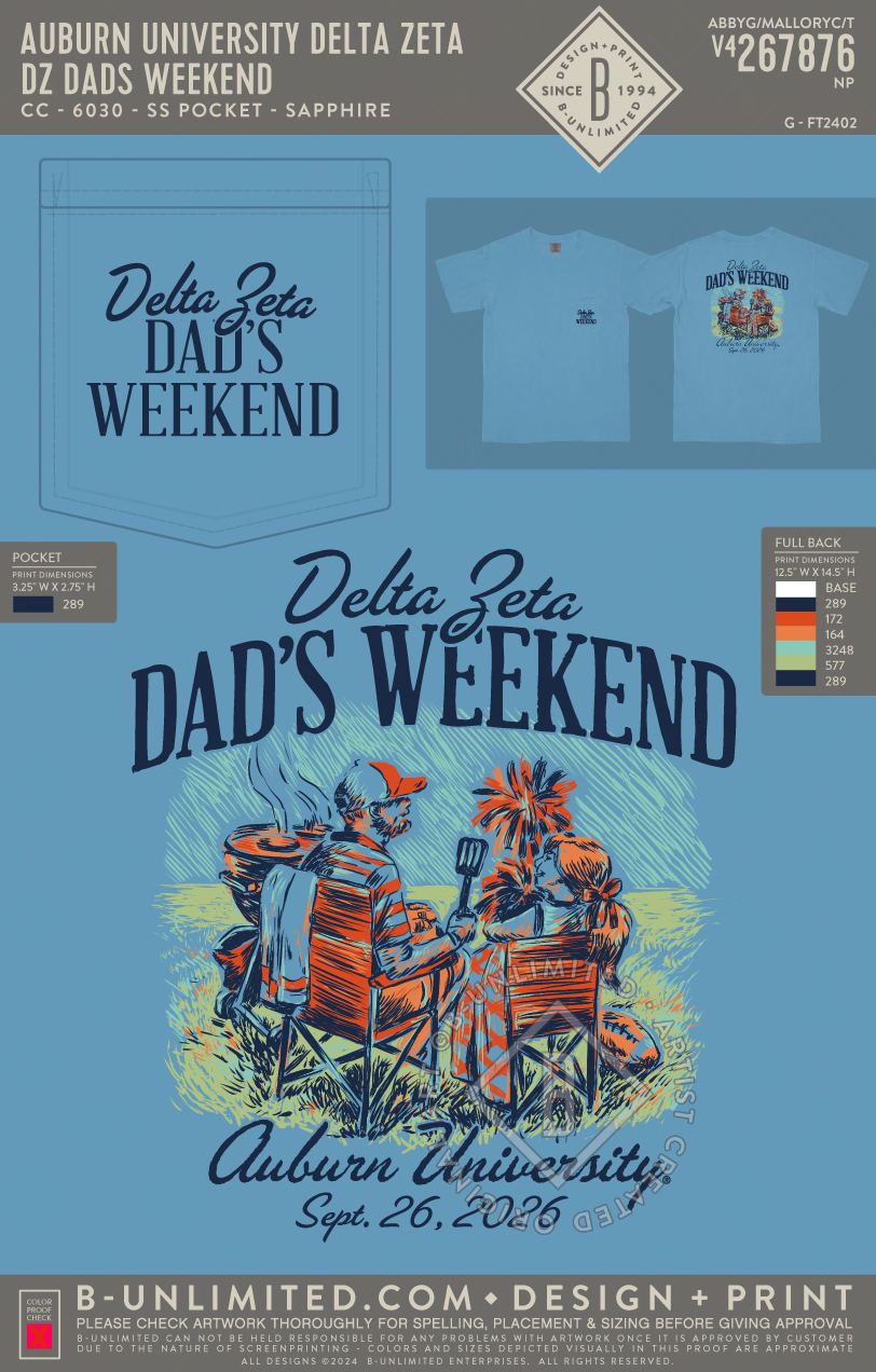 Auburn University Delta Zeta - DZ Dads Weekend - CC - 6030 - SS Pocket - Sapphire