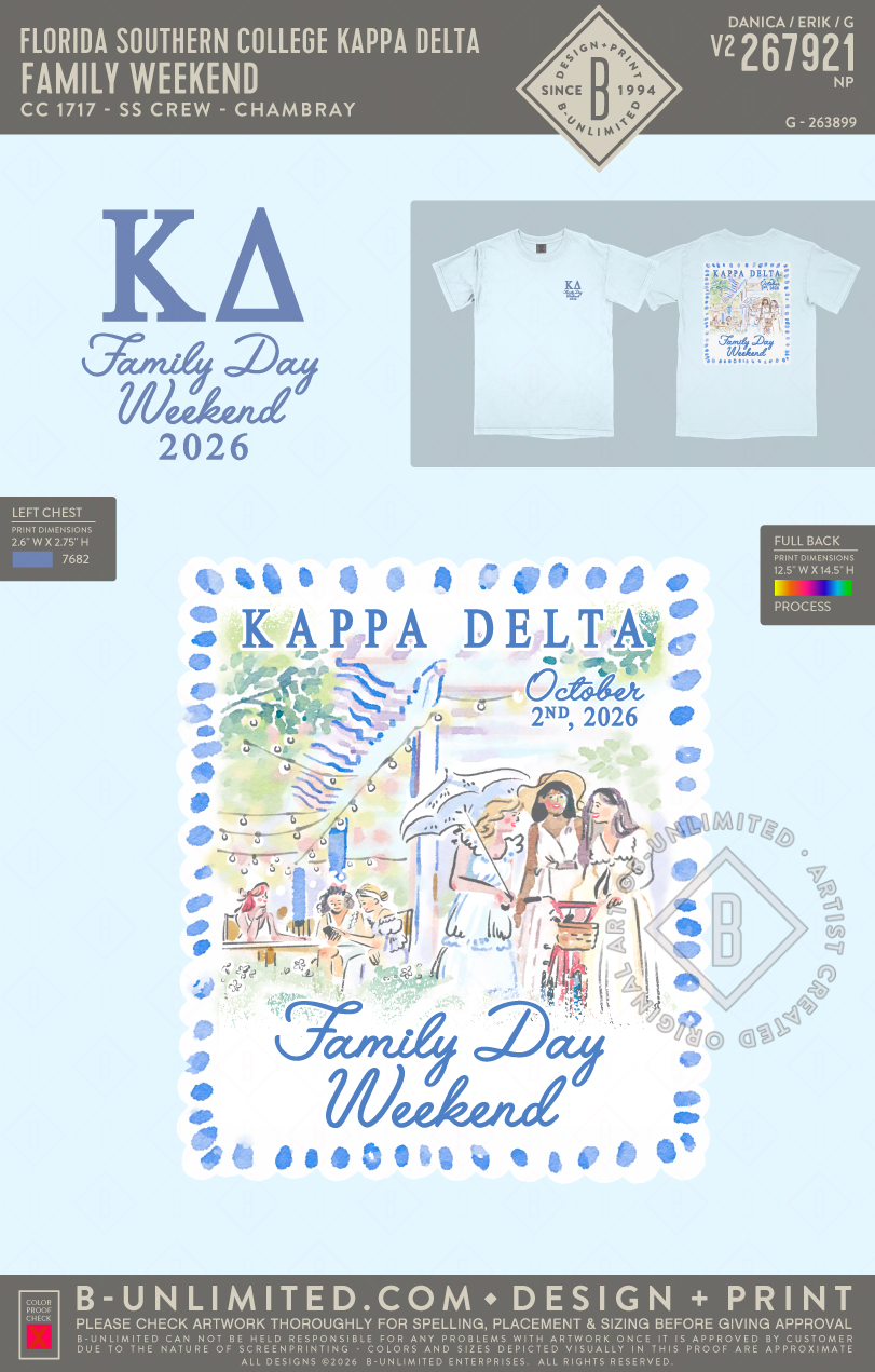 Florida Southern College Kappa Delta - Family Weekend - CC - 1717 - SS Crew - Chambray