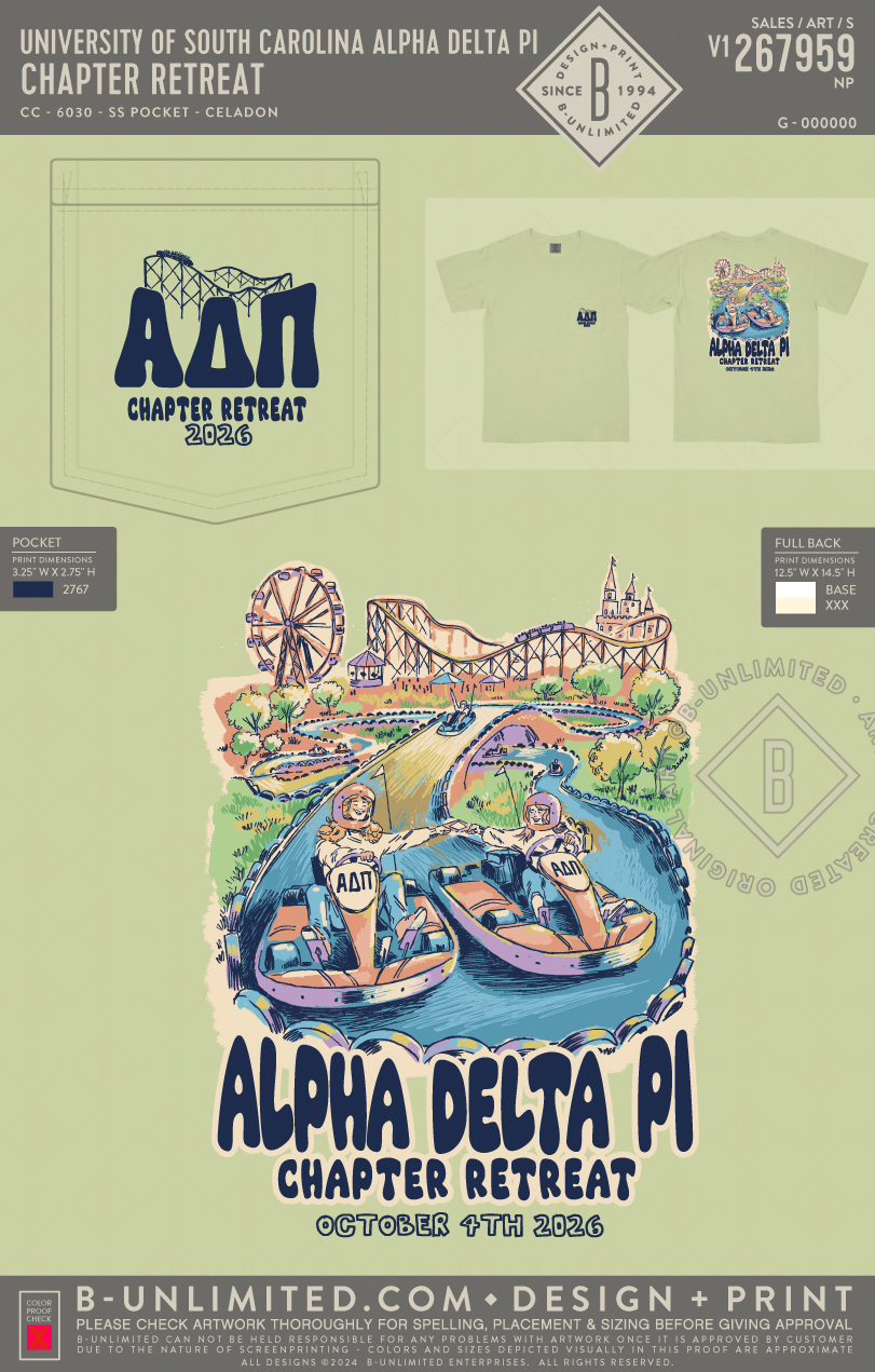 University of South Carolina Alpha Delta Pi - chapter retreat - CC - 6030 - SS Pocket - Celadon