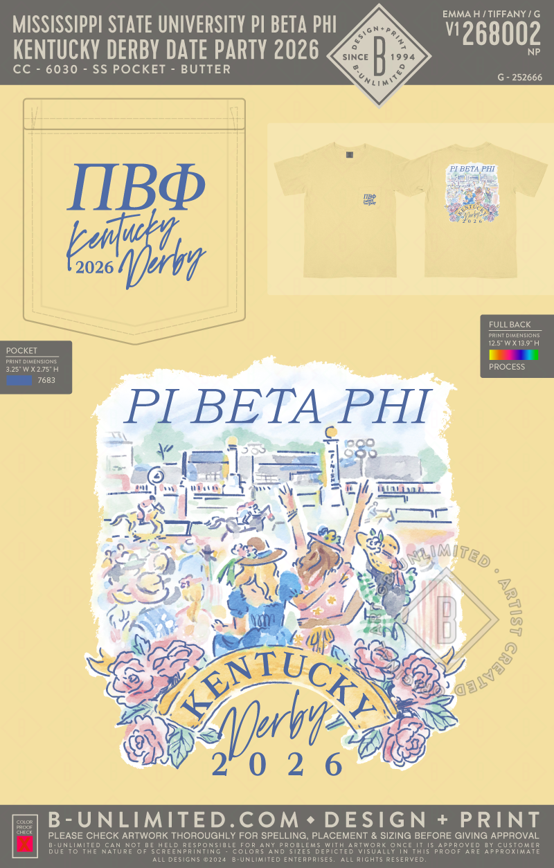 Mississippi State University Pi Beta Phi - Kentucky Derby Date Party 2026 - CC - 6030 - SS Pocket - Butter