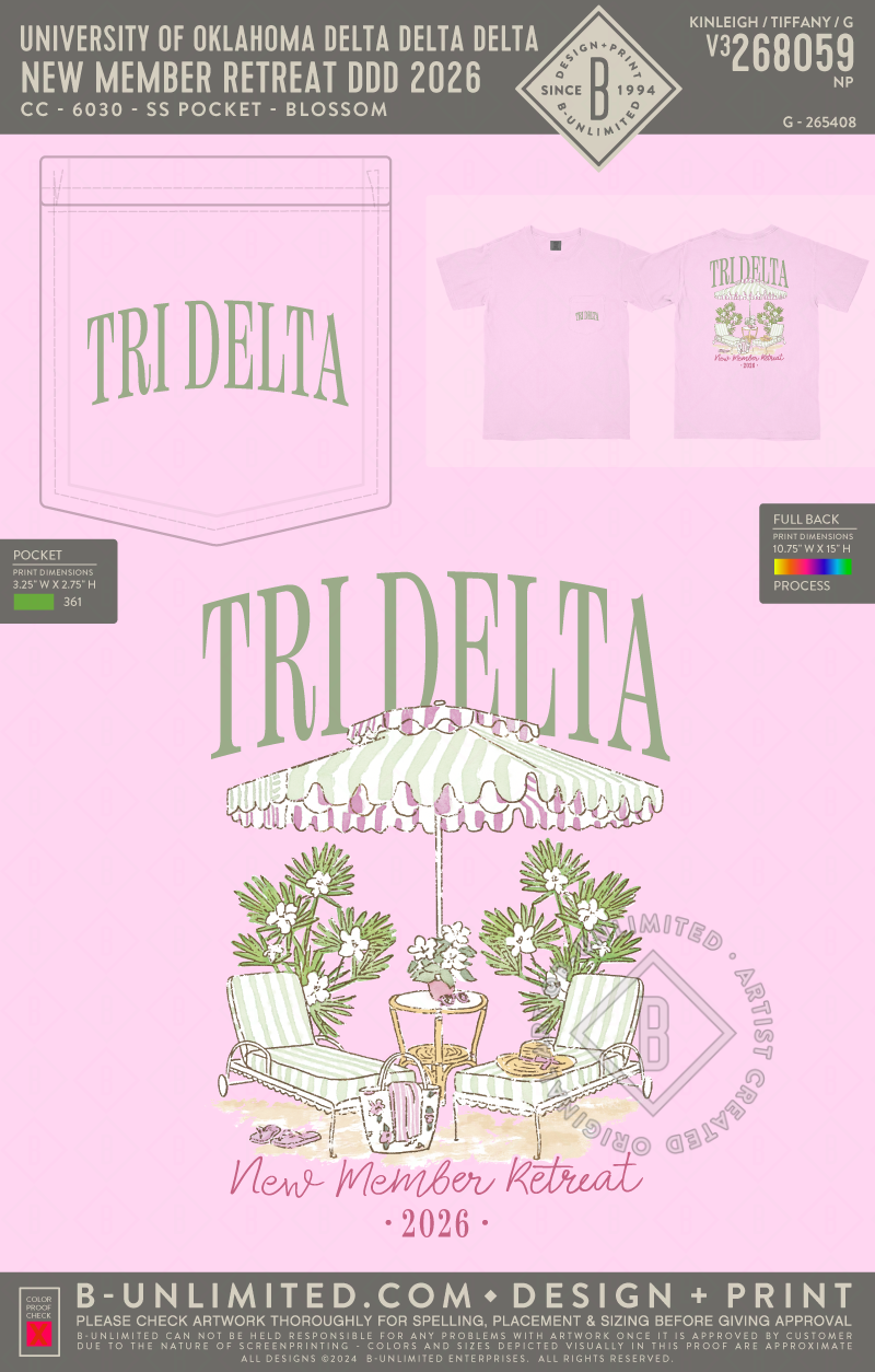 University of Oklahoma Delta Delta Delta - New Member Retreat DDD 2026 - CC - 6030 - SS Pocket - Blossom