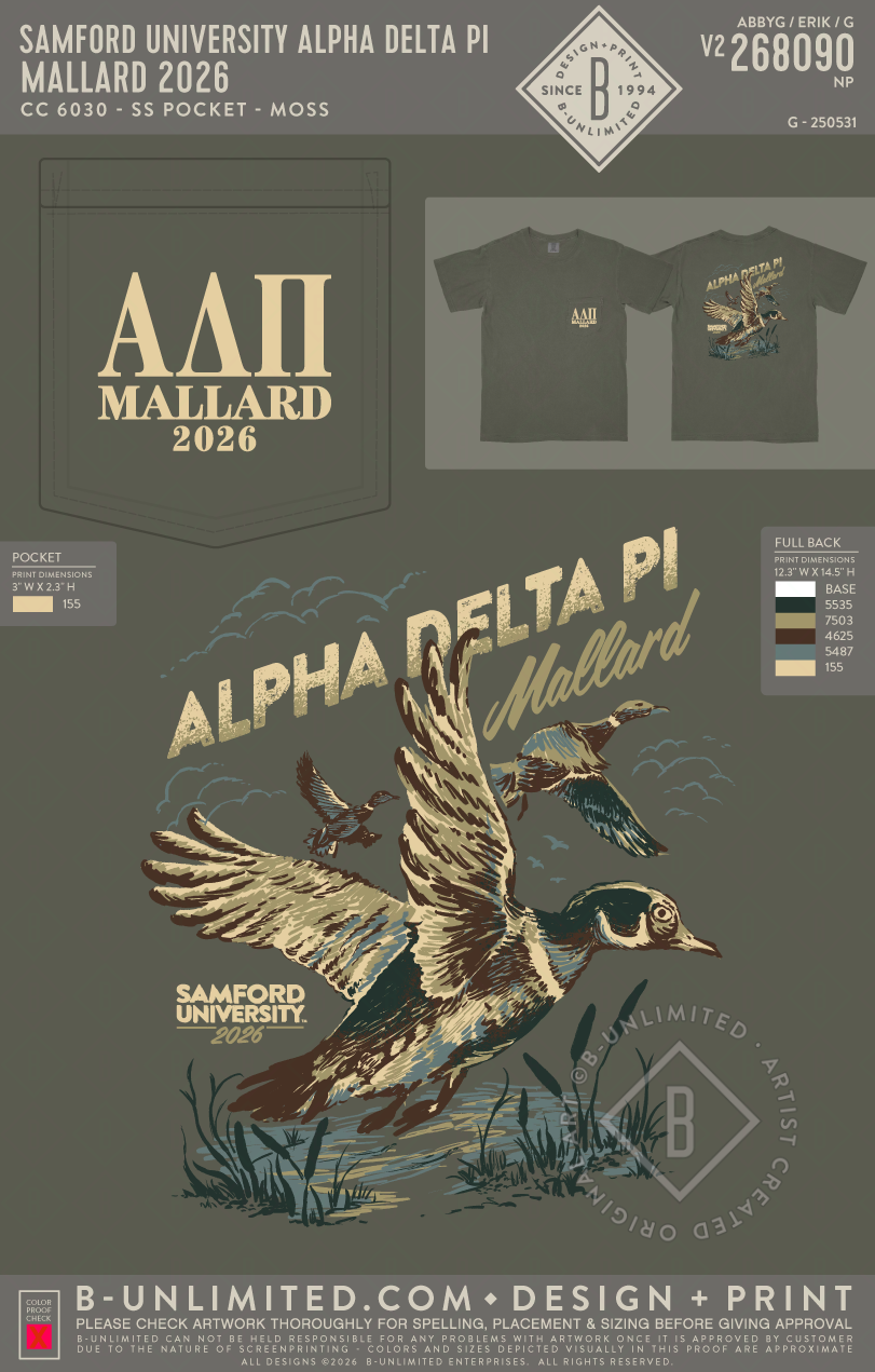 Samford University Alpha Delta Pi - Mallard 2026 - CC - 6030 - SS Pocket - Moss