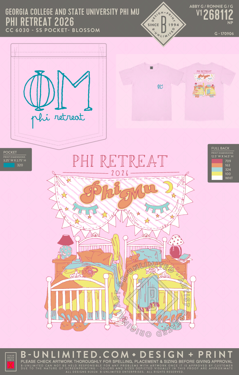 Georgia College and State University Phi Mu - Phi Retreat 2026 - CC - 6030 - SS Pocket - Blossom