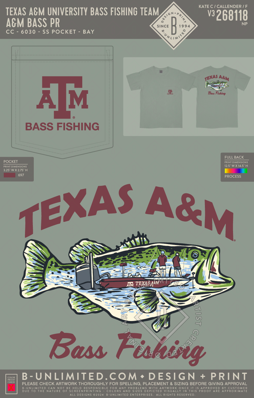 Texas A&M University Bass Fishing Team - A&M Bass PR - CC - 6030 - SS Pocket - Bay