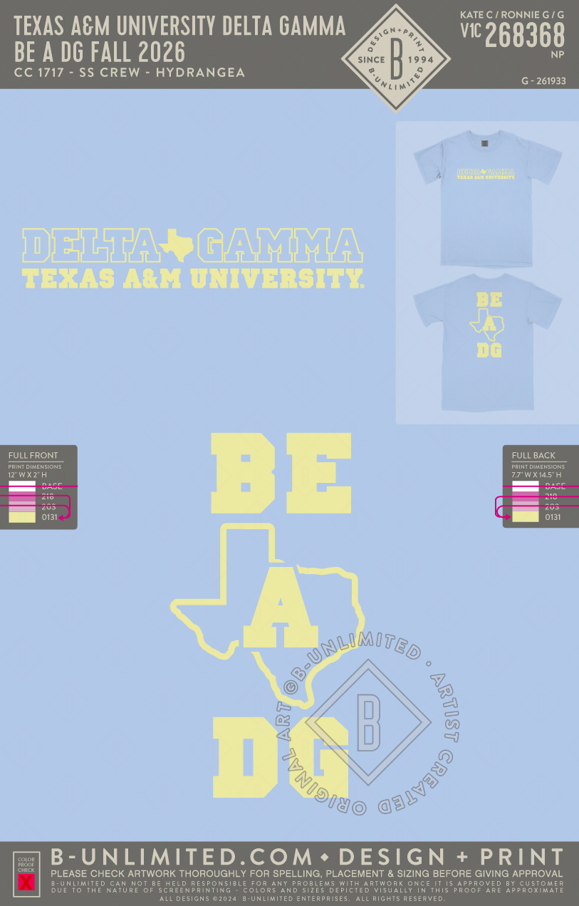Texas A&M University Delta Gamma - Be a DG Fall 2026 - CC - 1717 - SS Crew - Hydrangea