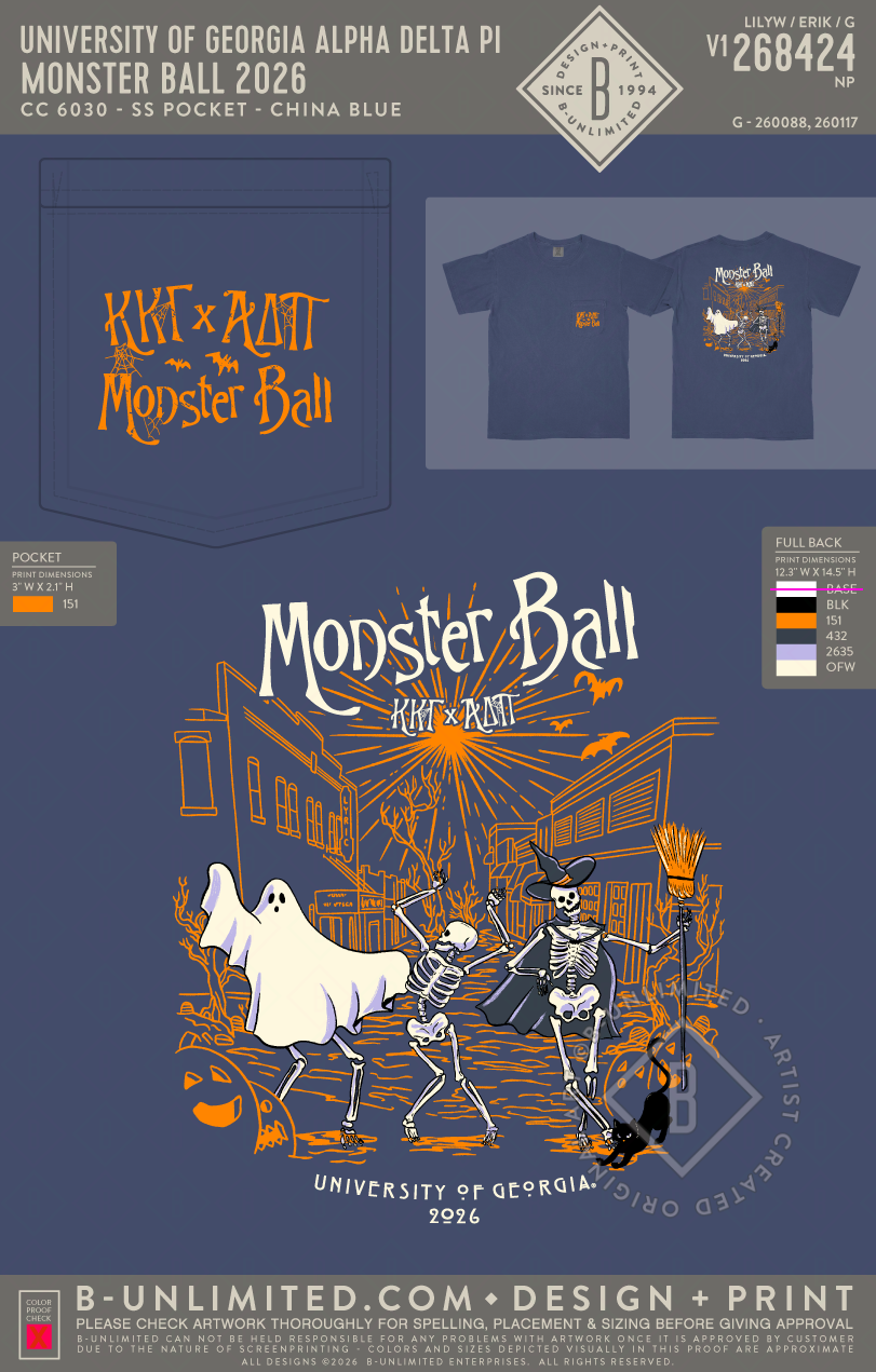 UGA KKG - Monster Ball 2026 - CC - 6030 - SS Pocket - China Blue