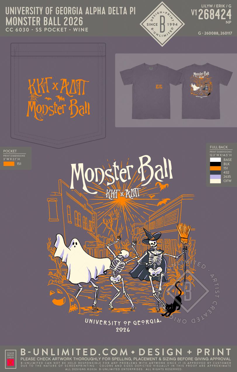 UGA ADPI - Monster Ball 2026 - CC - 6030 - SS Pocket - Wine