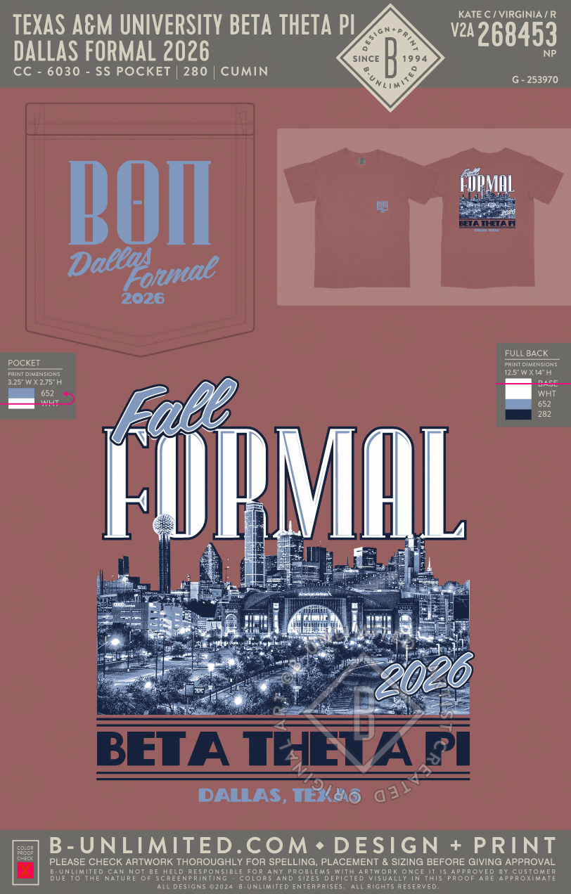 Texas A&M University Beta Theta Pi - Dallas Formal 2026 - CC - 6030 - SS Pocket - Cumin