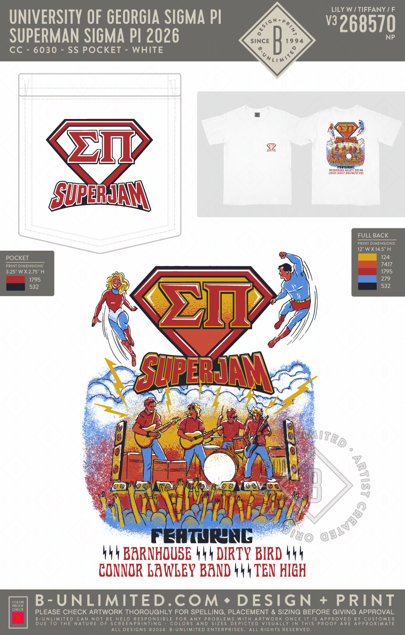 UGA Sigma Pi - Superman Sigma Pi 2026 - CC - 6030 - SS Pocket - White