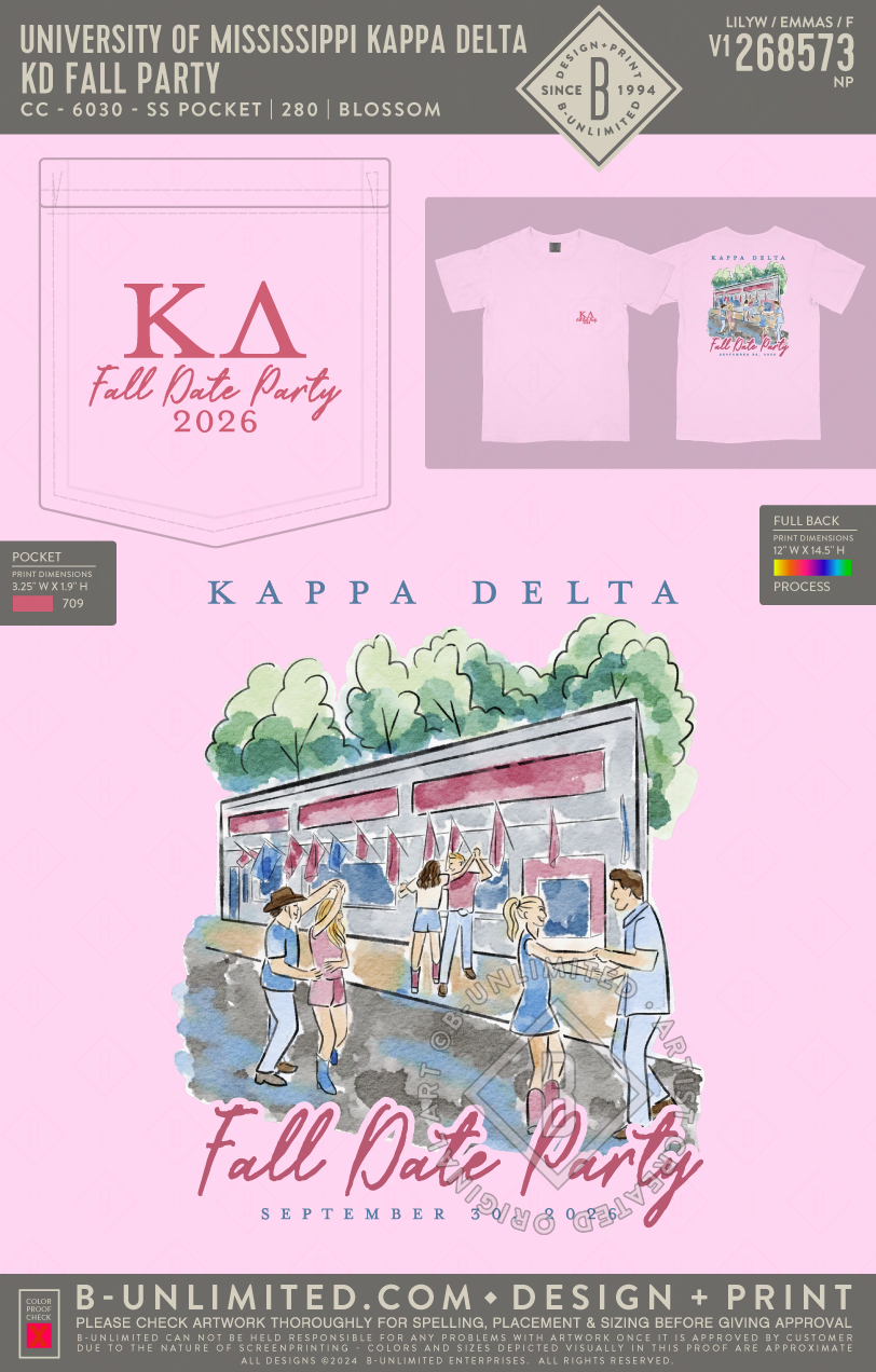 University of Mississippi Kappa Delta - KD Fall Party - CC - 6030 - SS Pocket - Blossom