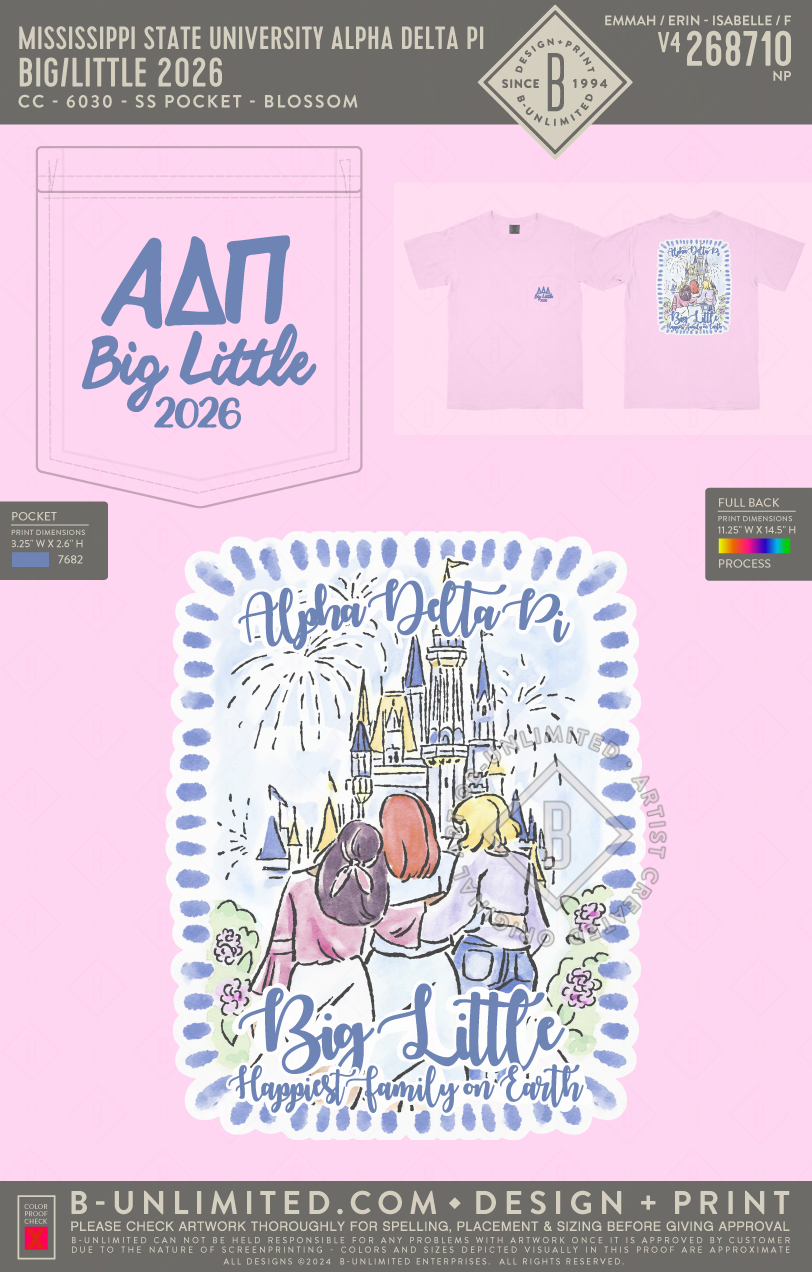 Mississippi State University Alpha Delta Pi - Big/Little 2026 - CC - 6030 - SS Pocket - Blossom