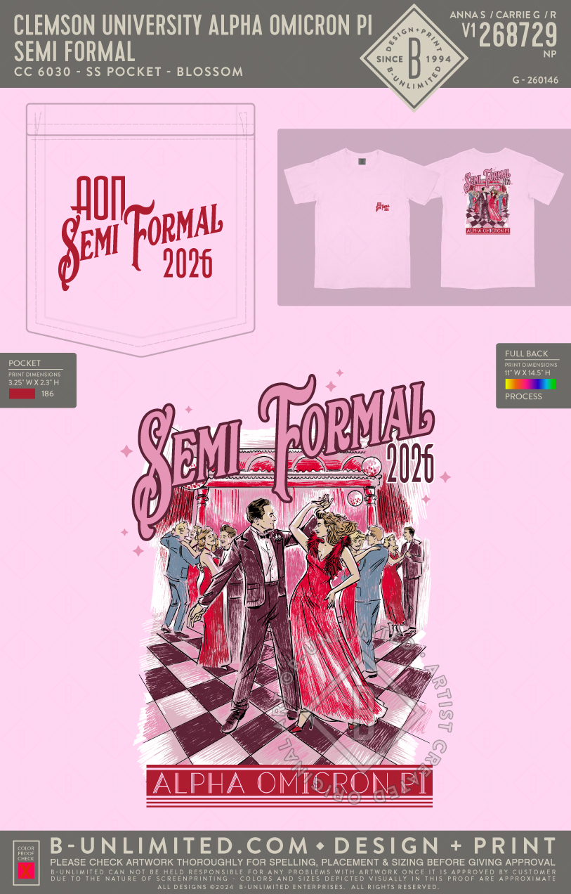 Clemson University Alpha Omicron Pi - Semi Formal - CC - 6030 - SS Pocket - Blossom