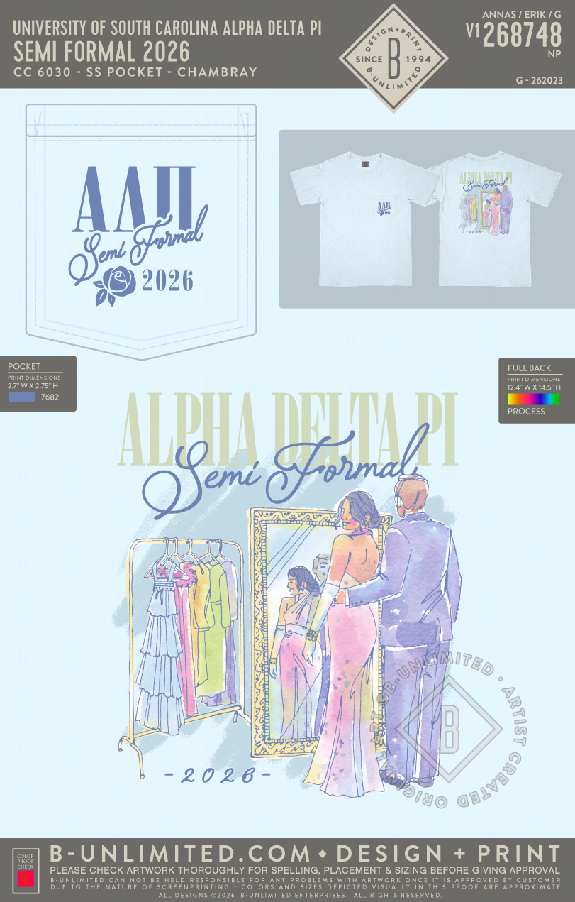 University of South Carolina Alpha Delta Pi - Semi Formal 2026 - CC - 6030 - SS Pocket - Chambray