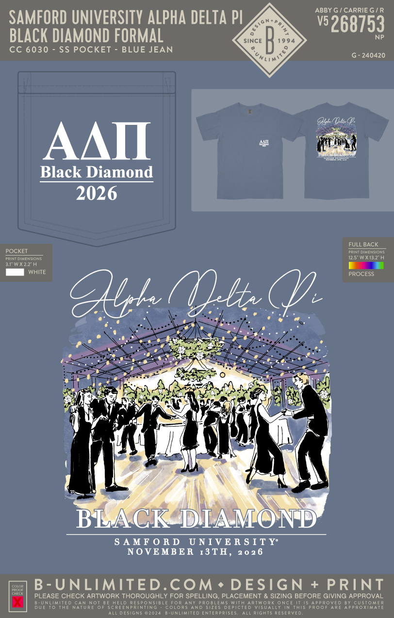 Samford University Alpha Delta Pi - Black Diamond Formal - CC - 6030 - SS Pocket - Blue Jean