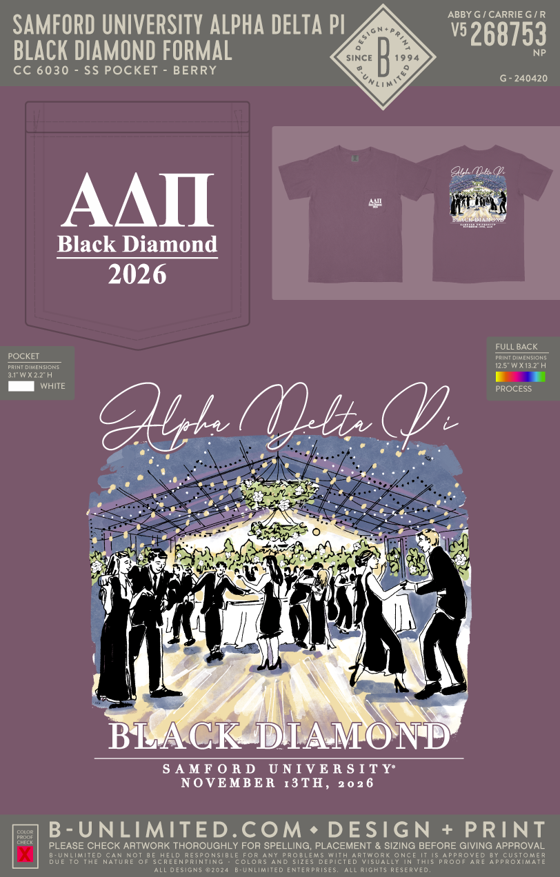 Samford University Alpha Delta Pi - Black Diamond Formal - CC - 6030 - SS Pocket - Berry