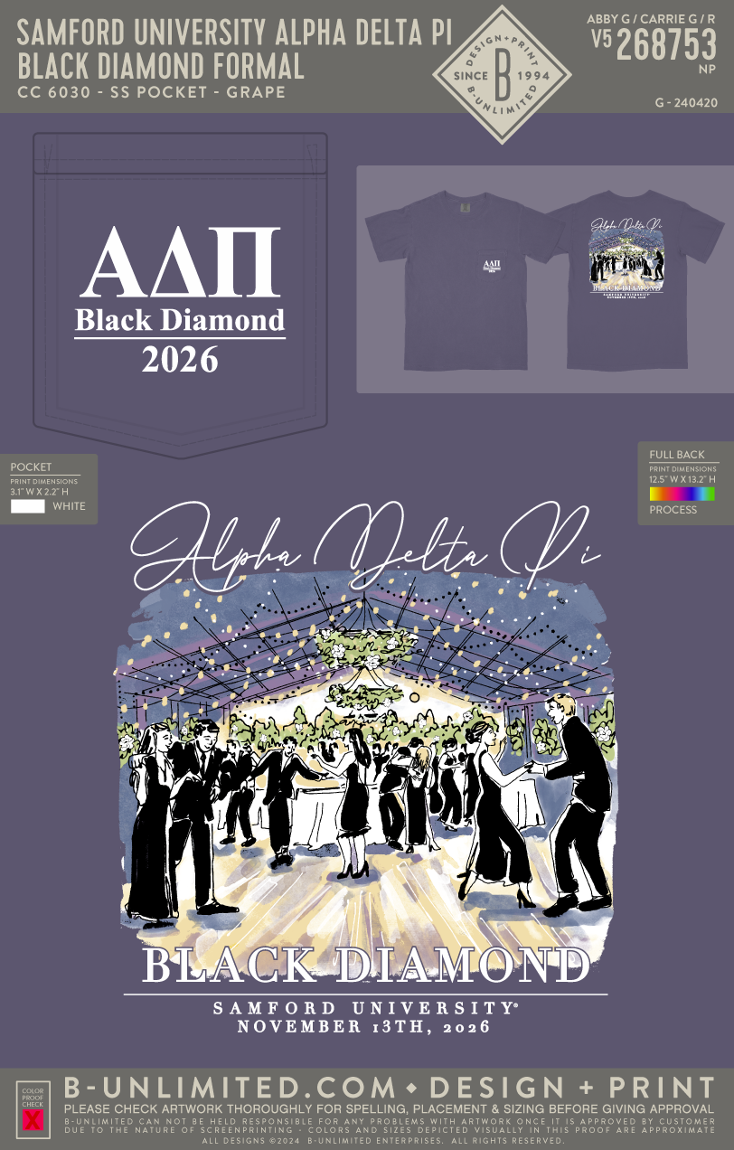 Samford University Alpha Delta Pi - Black Diamond Formal - CC - 6030 - SS Pocket - Grape