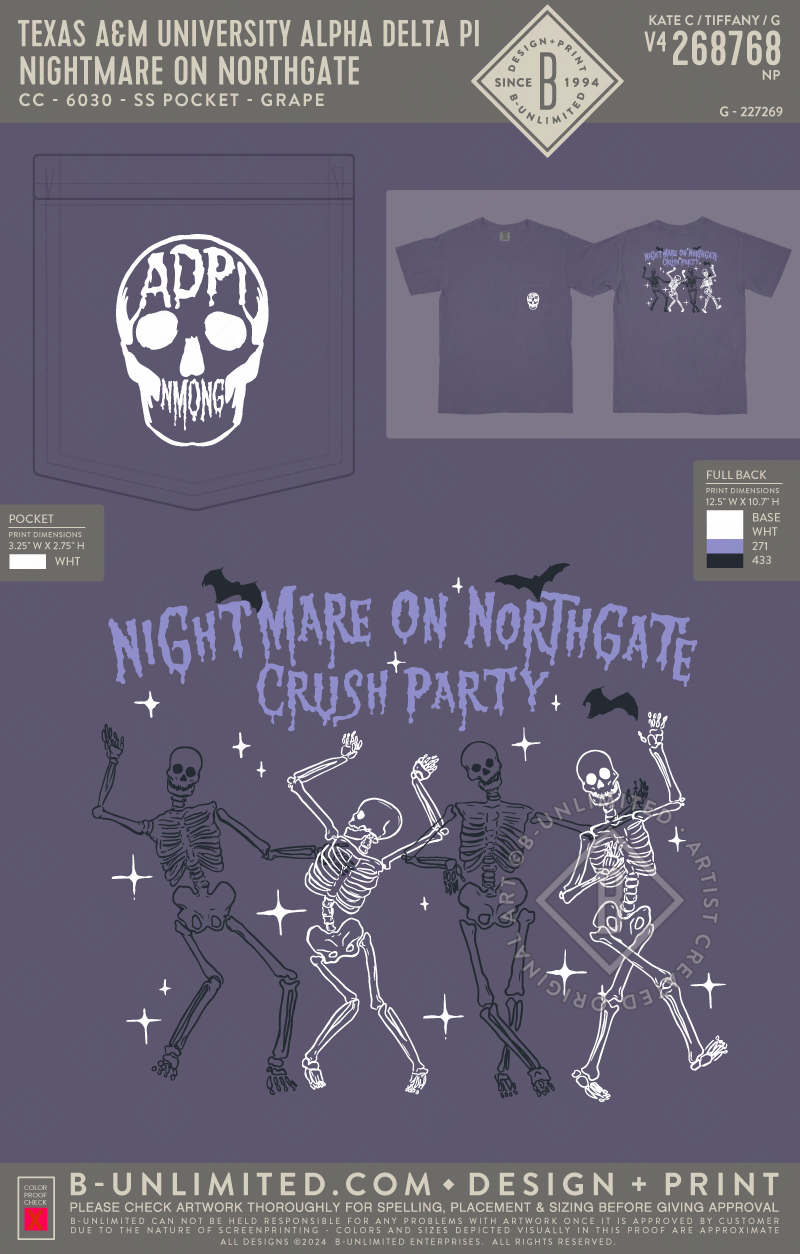 Texas A&M University Alpha Delta Pi - Nightmare on Northgate - CC - 6030 - SS Pocket - Grape