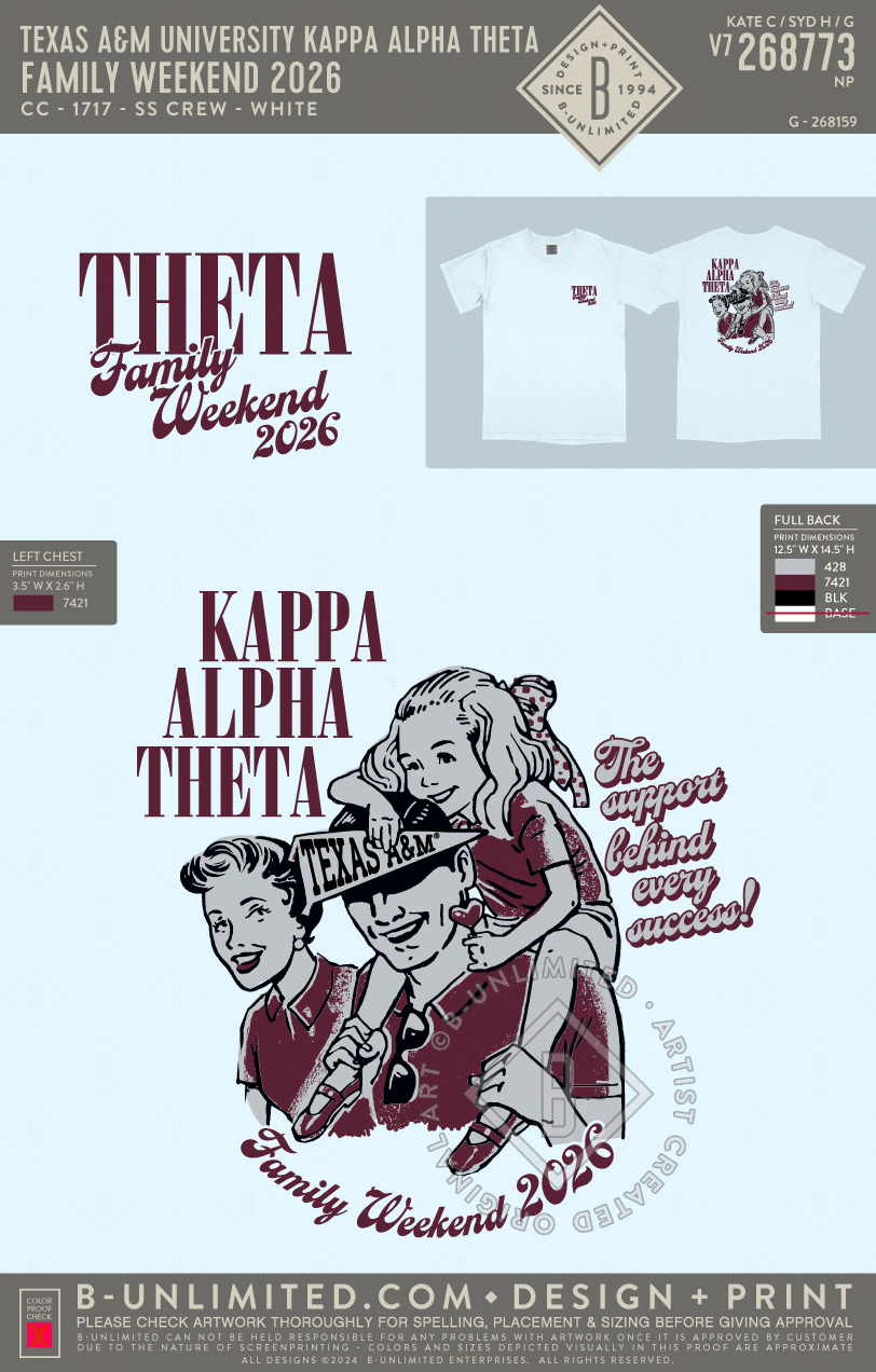 Texas A&M University Kappa Alpha Theta - Family Weekend 2026 - CC - 1717 - SS Crew - Chambray