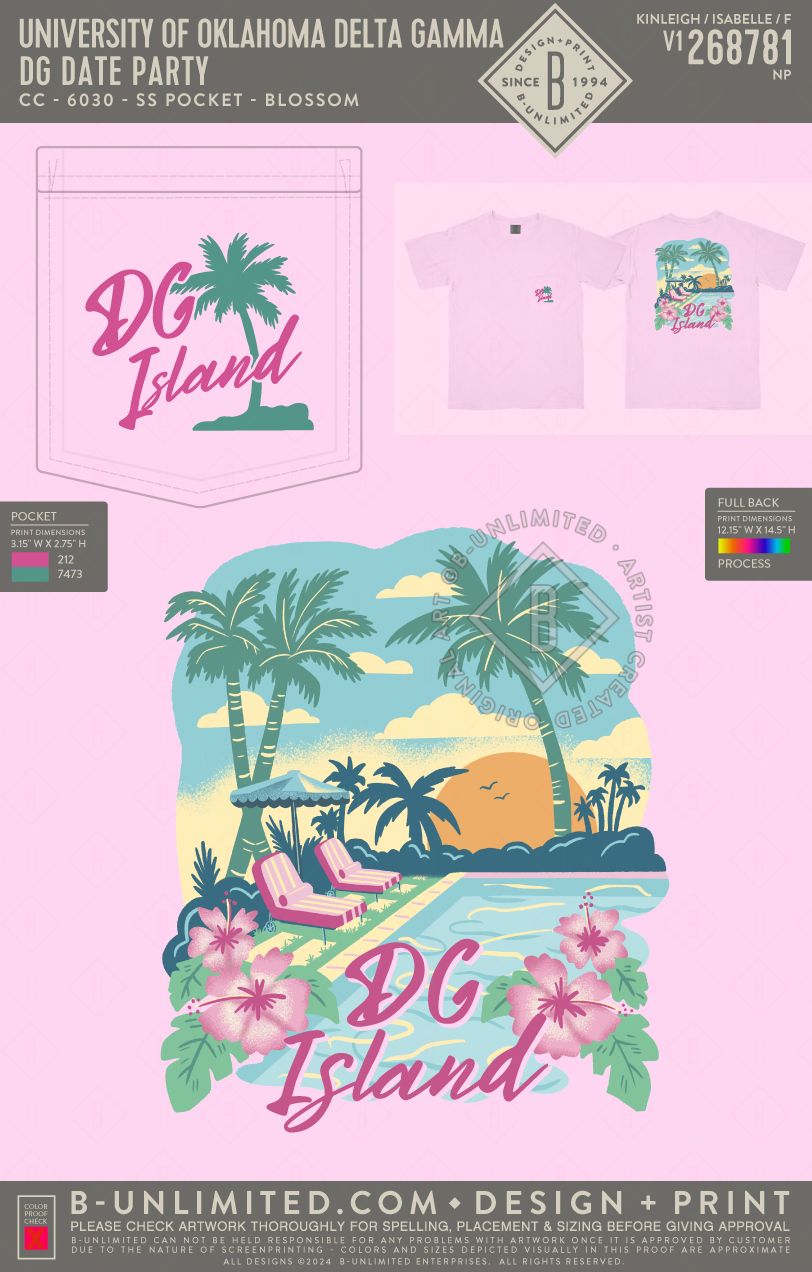 University of Oklahoma Delta Gamma - DG Date Party - CC - 6030 - SS Pocket - Blossom
