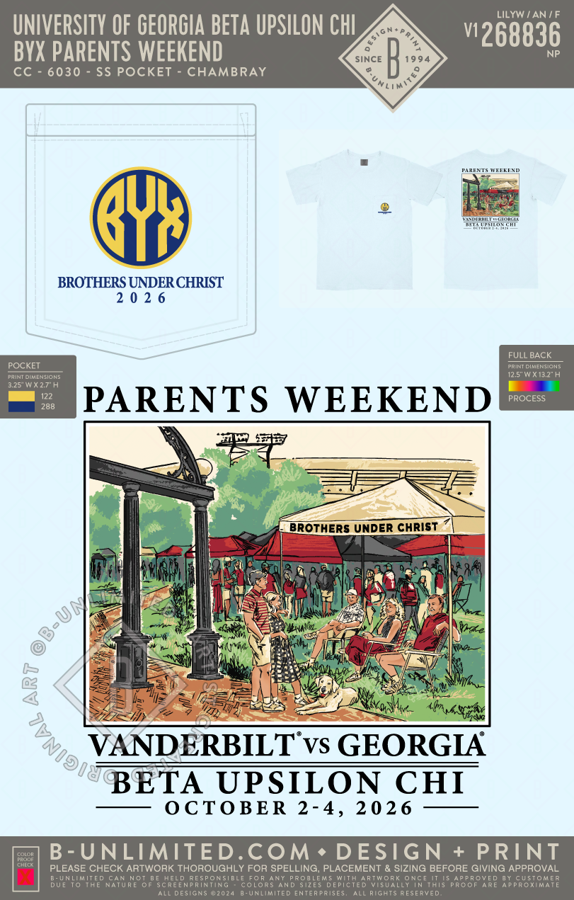 UGA BYX - BYX Parents Weekend - CC - 6030 - SS Pocket - Chambray