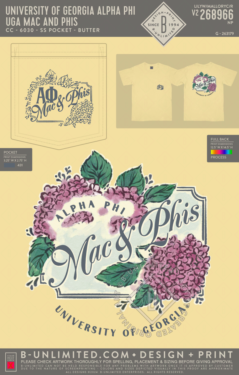 UGA APHI - UGA Mac and Phis - CC - 6030 - SS Pocket - Butter