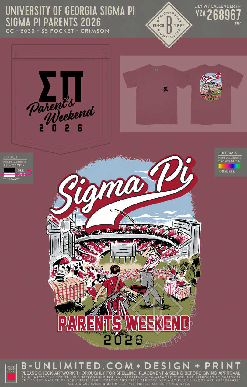 UGA Sigma Pi - Sigma Pi Parents 2026 - CC - 6030 - SS Pocket - Crimson