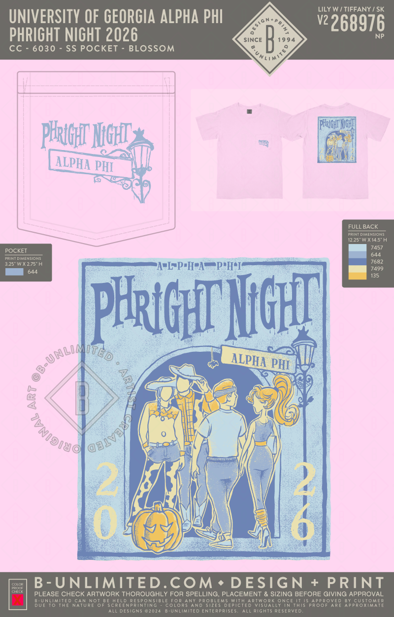 UGA APHI - Phright Night 2026 - CC - 6030 - SS Pocket - Blossom