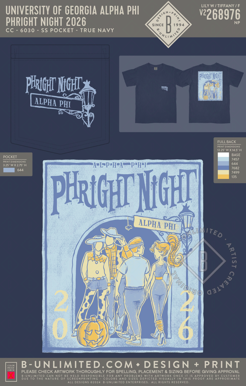 UGA APHI - Phright Night 2026 - CC - 6030 - SS Pocket - True Navy