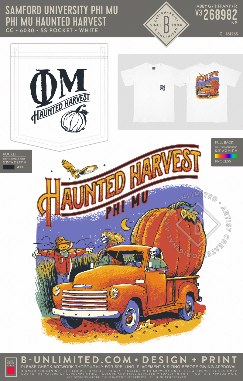 Samford University Phi Mu - Phi Mu Haunted Harvest - CC - 6030 - SS Pocket - White