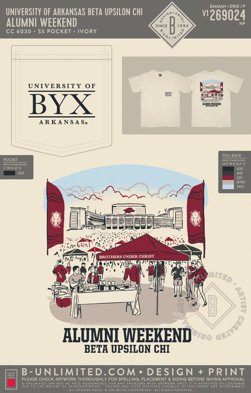 University of Arkansas Beta Upsilon Chi - Alumni Weekend - CC - 6030 - SS Pocket - Ivory