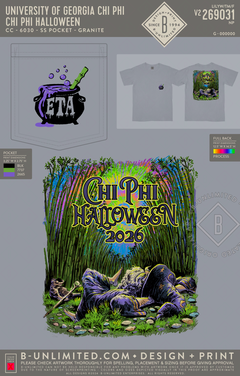 UGA Chi Phi - Chi Phi Halloween - CC - 6030 - SS Pocket - Granite