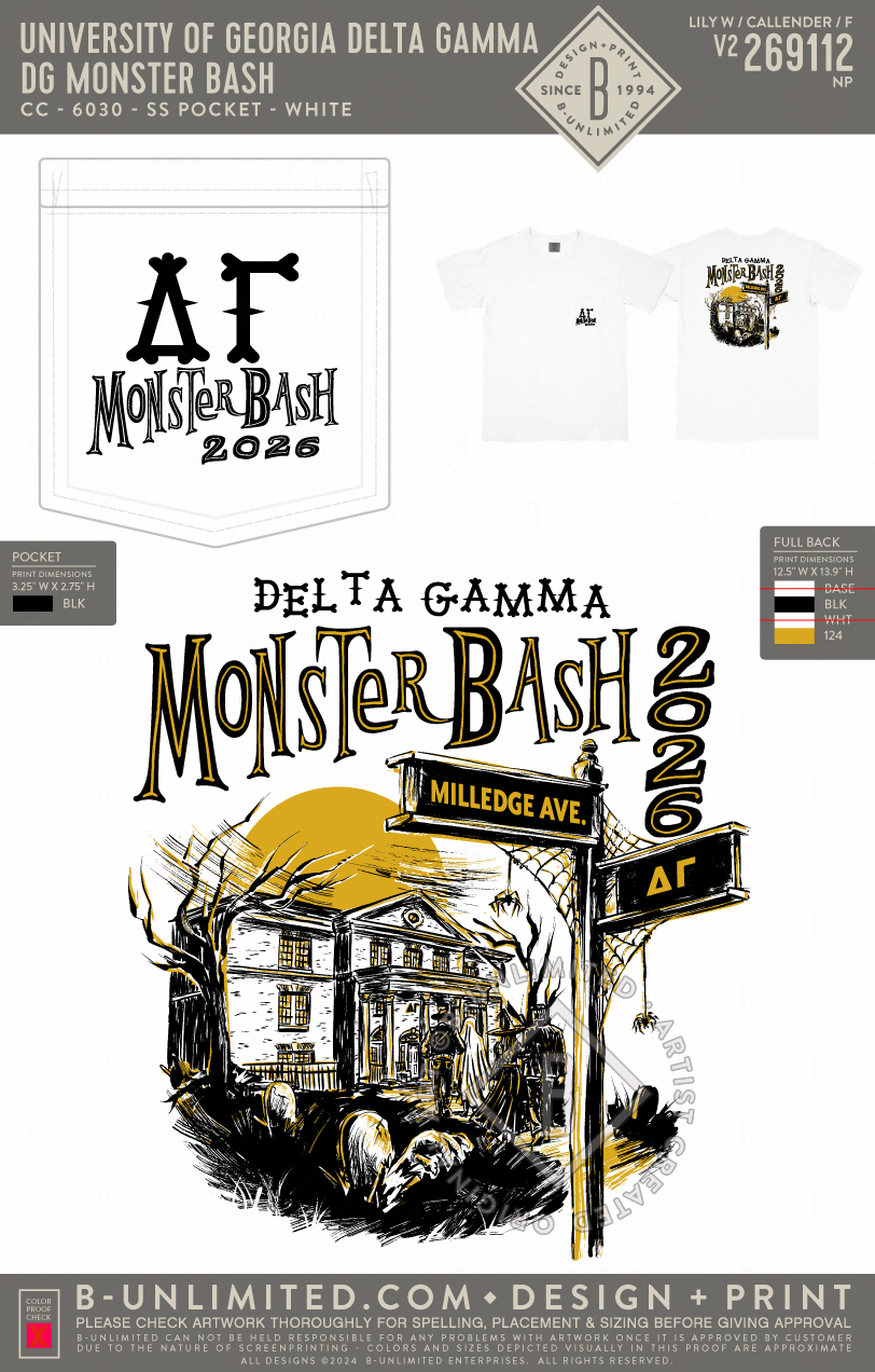 UGA DG - DG Monster Bash - CC - 6030 - SS Pocket - White