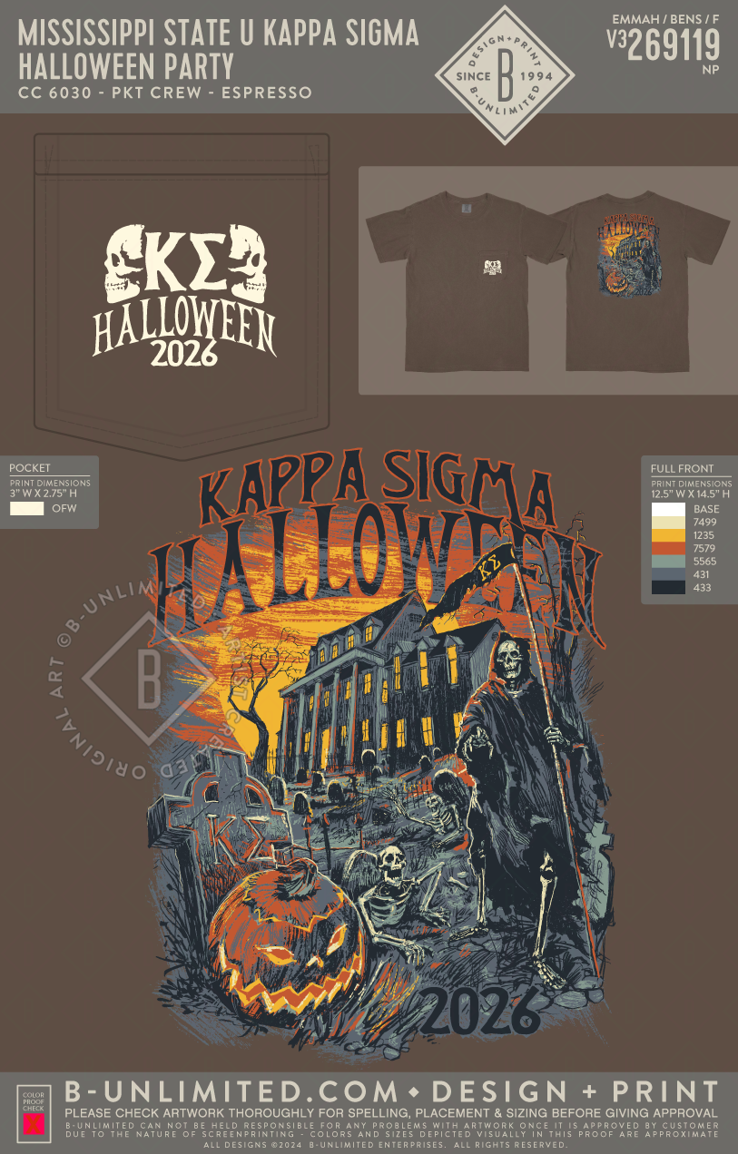 Mississippi State University Kappa Sigma - Halloween Party - CC - 6030 - SS Pocket - Espresso