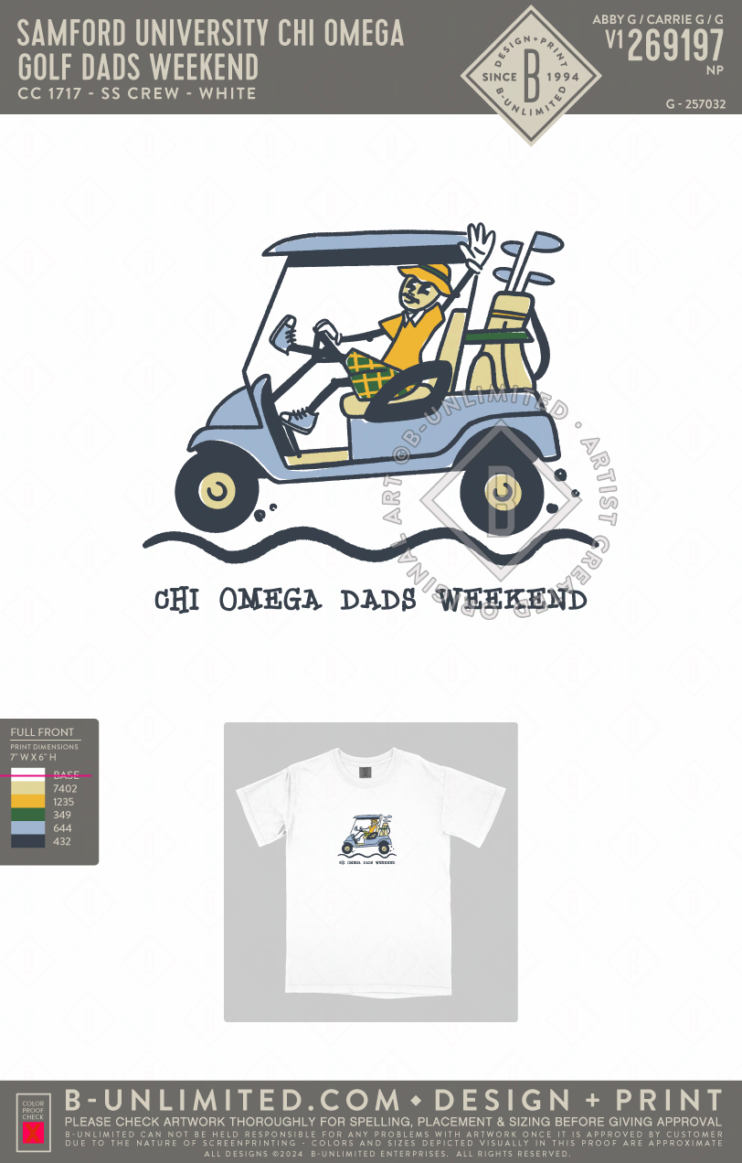 Samford University Chi Omega - Golf Dads Weekend - CC - 1717 - SS Crew - White