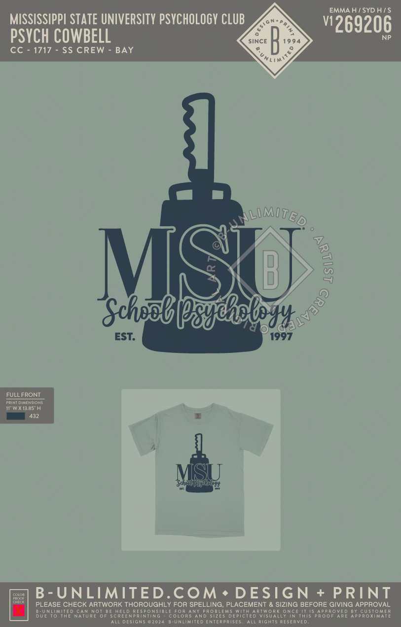 Mississippi State University Psychology Club - Psych Cowbell - CC - 1717 - SS Crew - Bay