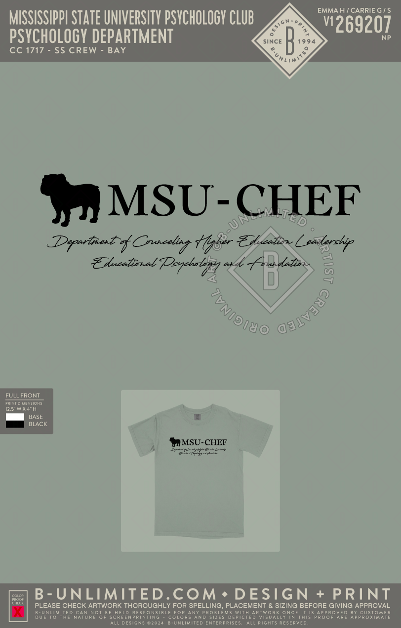 Mississippi State University Psychology Club - Psychology Department - CC - 1717 - SS Crew - Bay