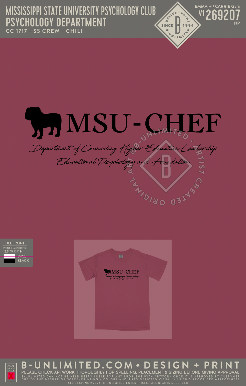 Mississippi State University Psychology Club - Psychology Department - CC - 1717 - SS Crew - Chili