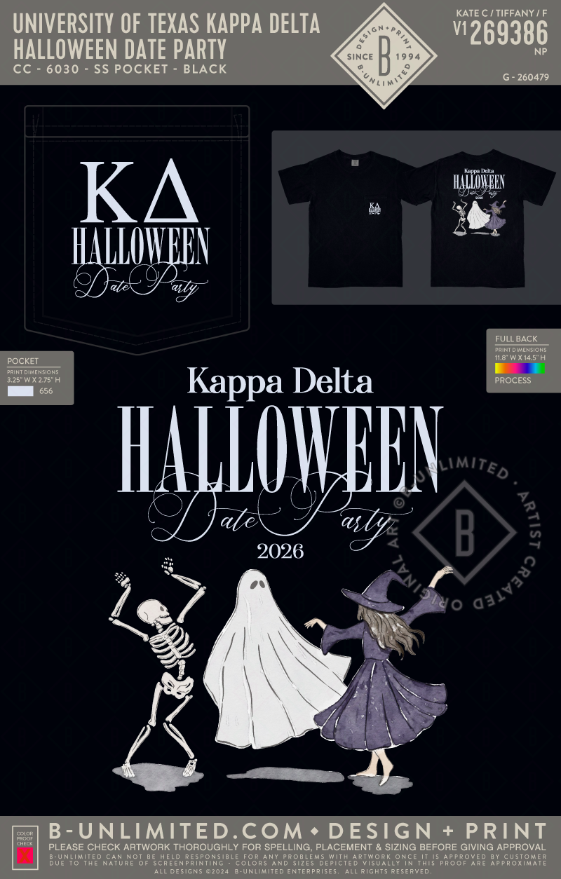 University of Texas Kappa Delta - Halloween Date Party - CC - 6030 - SS Pocket - Black