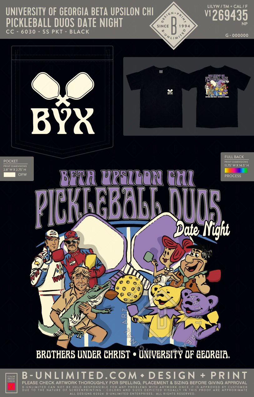 UGA BYX - Pickleball Duos Date Night - CC - 6030 - SS Pocket - Black